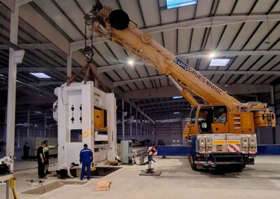 Levage en tandem d’une presse de 40 tonnes